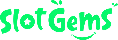 Slotgems logo in green letters